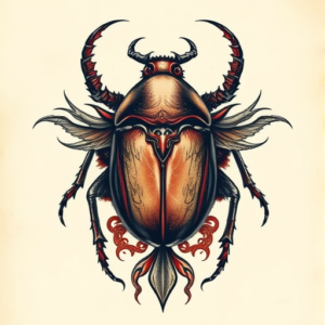 Fantasy Realism Scarab Tattoo