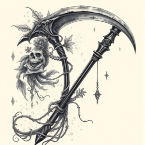 Fantasy Realism Scythe Tattoo
