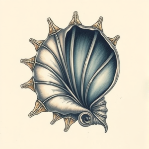 Fantasy Realism Seashell Tattoo