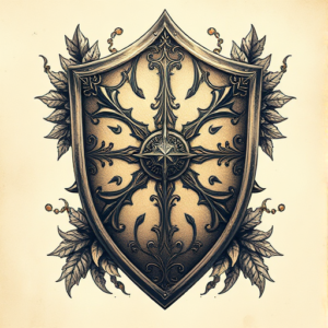 Fantasy Realism Shield Tattoo