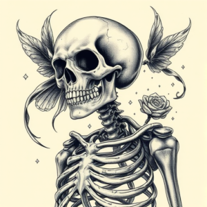Fantasy Realism Skeleton Tattoo