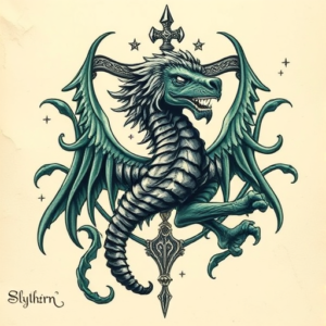 Fantasy Realism Slytherin Tattoo