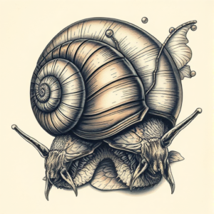 Fantasy Realism Snail Tattoo