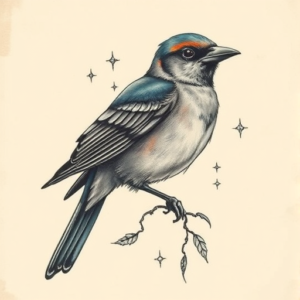 Fantasy Realism Sparrow Tattoo