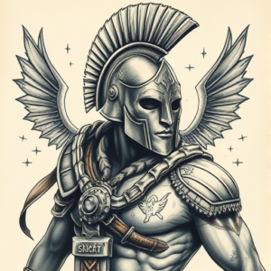 Fantasy Realism Spartan Tattoo