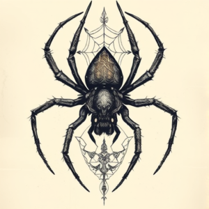 Fantasy Realism Spider Tattoo