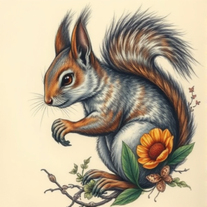 Fantasy Realism Squirrel Tattoo