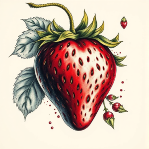 Fantasy Realism Strawberry Tattoo