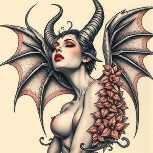 Fantasy Realism Succubus Tattoo