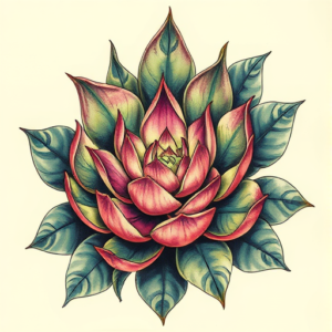Fantasy Realism Succulent Tattoo