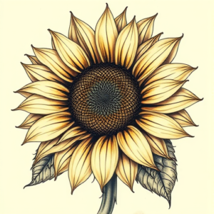 Fantasy Realism Sunflower Tattoo