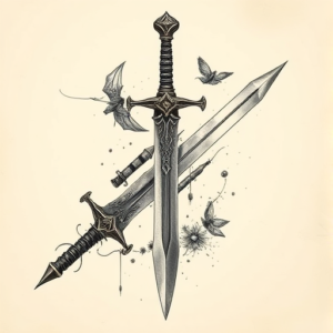 Fantasy Realism Sword Tattoo