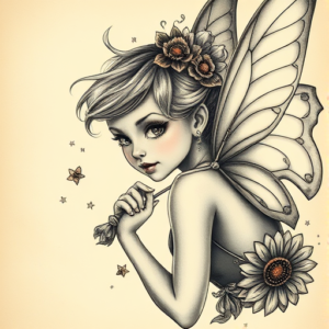 Fantasy Realism Tinkerbell Tattoo