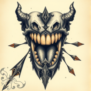 Fantasy Realism Tooth Tattoo
