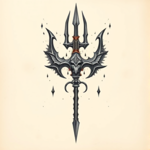 Fantasy Realism Trident Tattoo