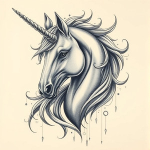 Fantasy Realism Unicorn Tattoo