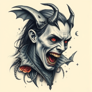Fantasy Realism Vampire Tattoo