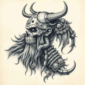 Fantasy Realism Viking Tattoo