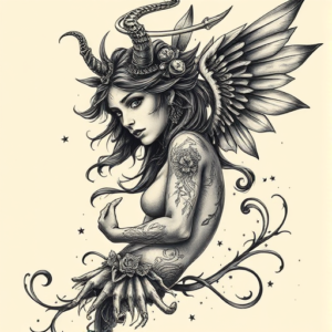 Fantasy Realism Virgo Tattoo