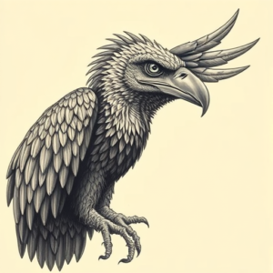 Fantasy Realism Vulture Tattoo