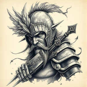 Fantasy Realism Warrior Tattoo