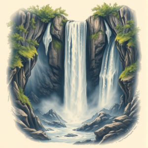 Fantasy Realism Waterfall Tattoo