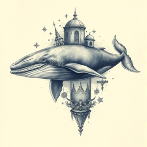 Fantasy Realism Whale Tattoo