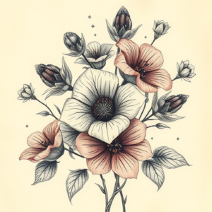 Fantasy Realism Wildflower Tattoo