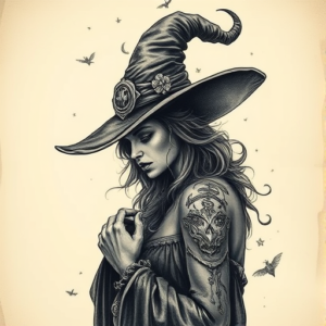 Fantasy Realism Witch Tattoo