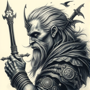 Fantasy Realism Witcher Tattoo