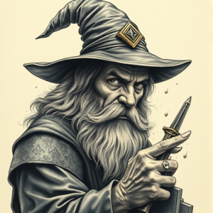 Fantasy Realism Wizard Tattoo