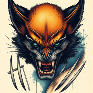 Fantasy Realism Wolverine Tattoo