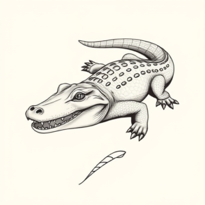 Feminine Alligator Tattoo