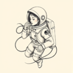 Feminine Astronaut Tattoo