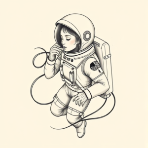 Feminine Astronaut Tattoo