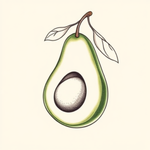 Feminine Avocado Tattoo