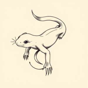 Feminine Axolotl Tattoo