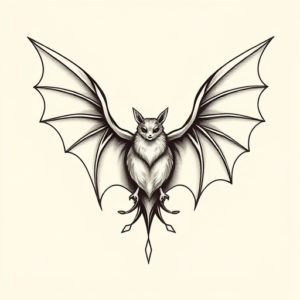 Feminine Bat Tattoo