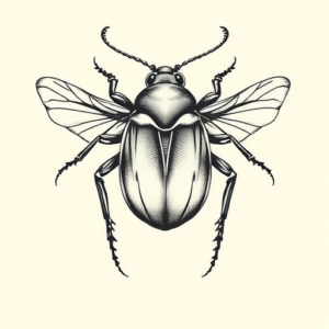Feminine Beetle Tattoo