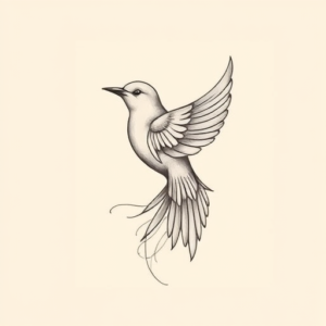 Feminine Bird Tattoo