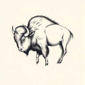 Feminine Bison Tattoo