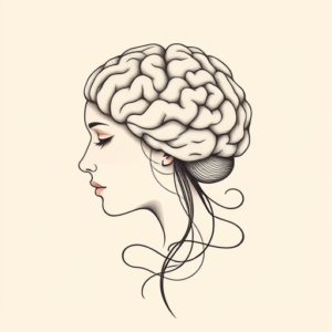 Feminine Brain Tattoo