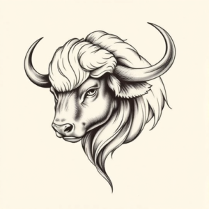 Feminine Buffalo Tattoo