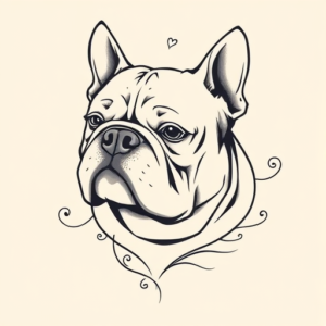 Feminine Bulldog Tattoo