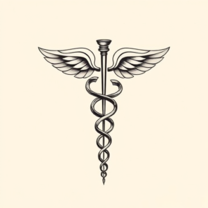 Feminine Caduceus Tattoo