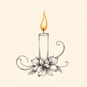 Feminine Candle Tattoo
