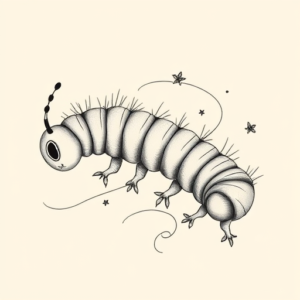 Feminine Caterpillar Tattoo