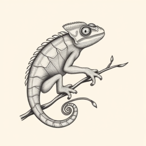 Feminine Chameleon Tattoo