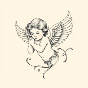 Feminine Cherub Tattoo