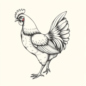 Feminine Chicken Tattoo